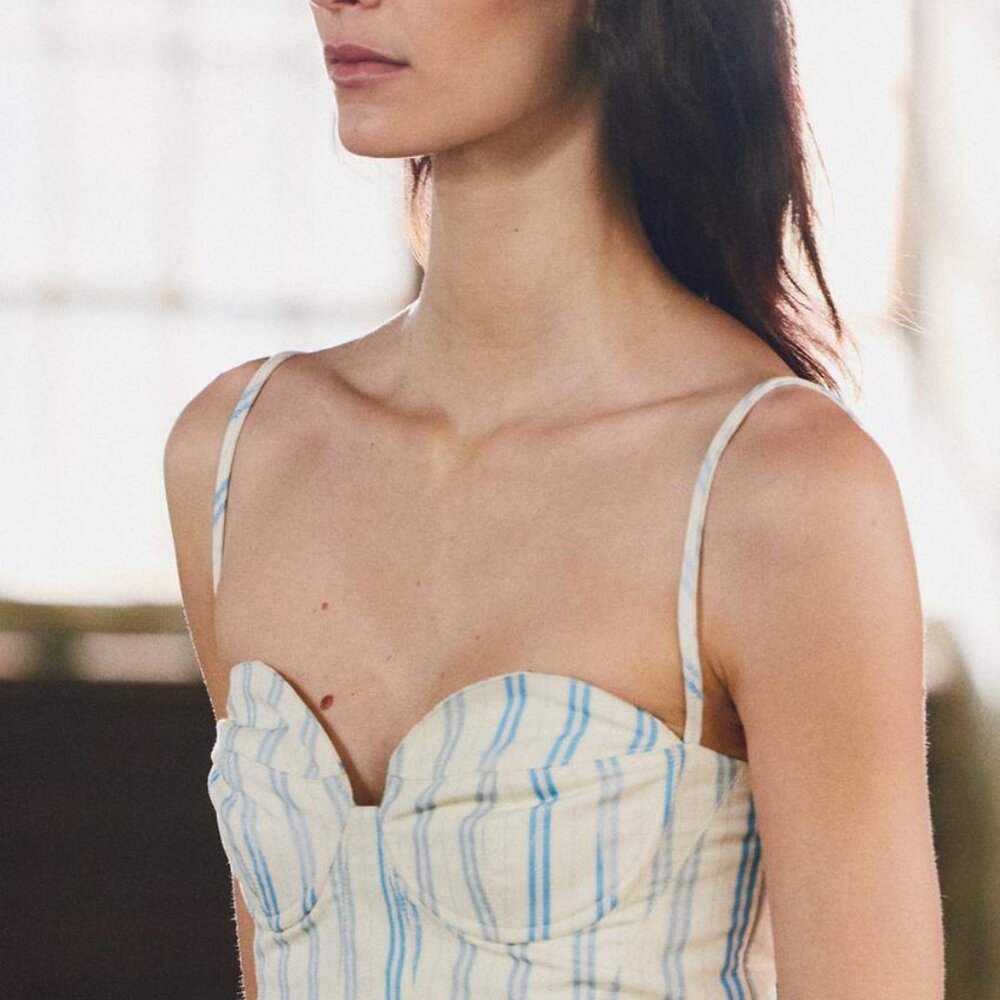 ZARA ZW COLLECTION STRIPED CORSET TOP